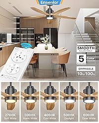 Ensenior 52” Ceiling Fan with Light Remote