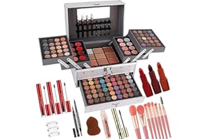 UNIFULL 132 Color All- In- One Makeup For Women Full Kit,Professional Makeup Kit,Makeup Gift Set for Women,Girls&Teens,Include eyeshadow/lipstick/concealer/Lip Gloss/Eyeliner/Mascara（006N2-Silver）