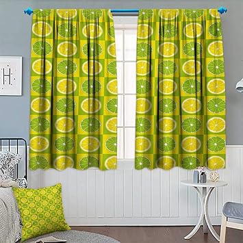 Amazon Com Chaneyhouse Lime Green Window Curtain Fabric Lemon And