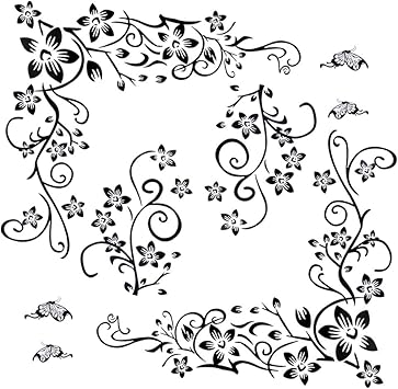 2pcs pegatinas pared vinilos adhesivos stickers decorativos pared flores decoracion diy para habitacion dormitorio