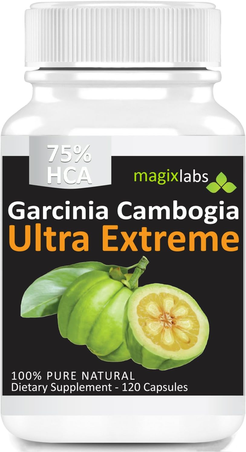 75% HCA Pure Garcinia Cambogia Extract Ultra Extreme (No Added Calcium Which Blocks Absorption) - 1700mg/3400mg per Day - Full 60 Day Supply for Weight Loss/30 Days for Extreme Weight Loss