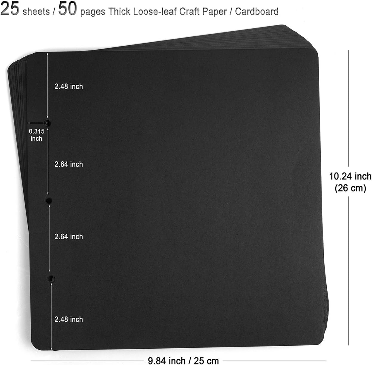 CenterZ Vintage Photo Album DIY Scrapbook - 10x10 inch 50 Pages Double Sided, PU Leather Cover Three-Ring Binder Picture Booth Albums with 6 Colors 306pcs Self Adhesive Photos Corners for Memory Keep