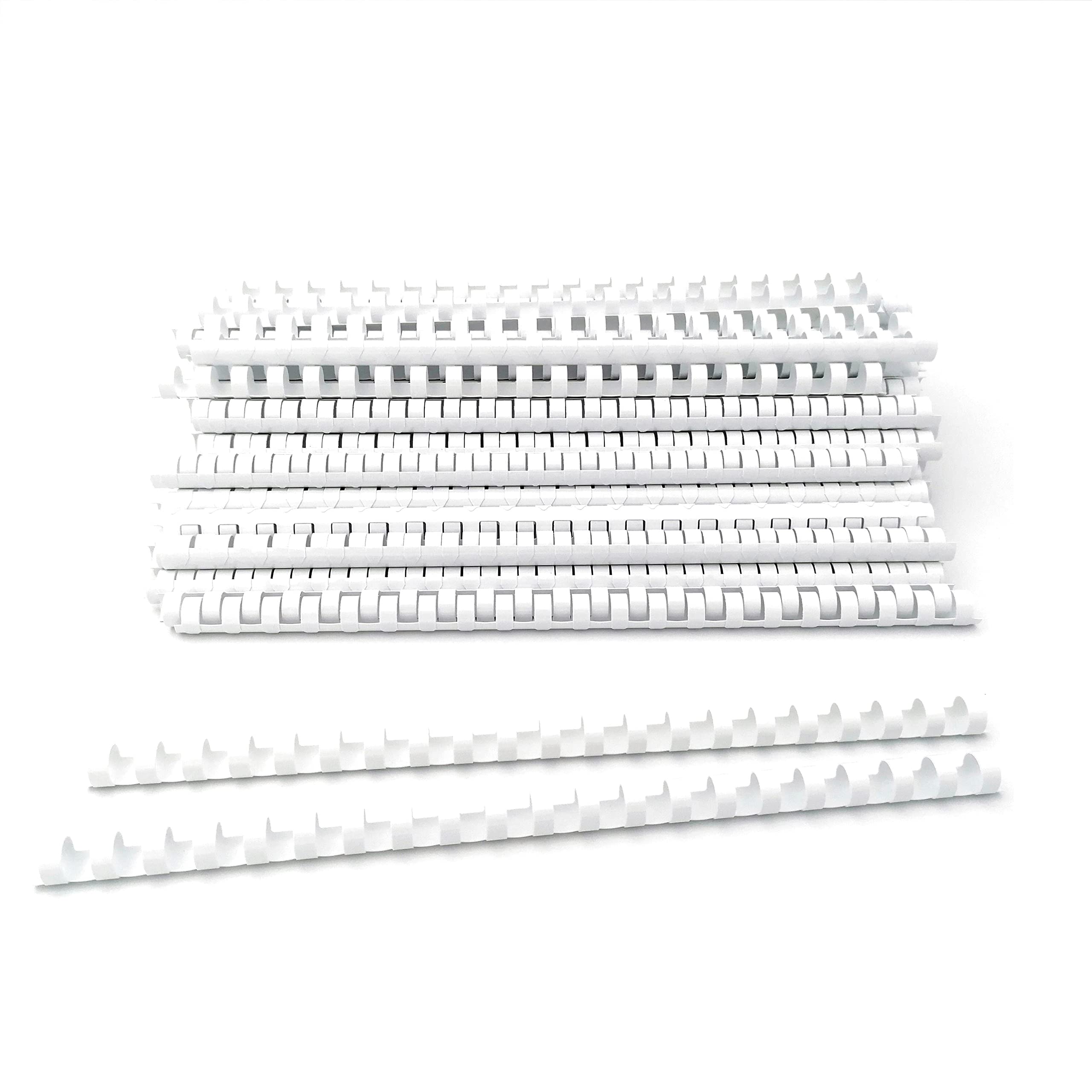 Alevar Plastic Spiral Binding Spines 21 Rings Diameter 12mm A4 Size Capacity 56 to 80 Sheets White Pack of 100