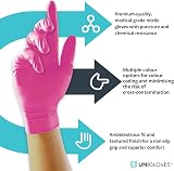 UNIGLOVES Magenta Pearl Nitrile Gloves Medium 100 Count Powder Free view 2