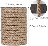 Tenn Well 10mm Jute Rope 50ft Natural Twine Garden Camping Brown view 5