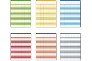 Dry Erase Incentive Chart/Chore/Responsibility/School Attendance/Homework Progress Tracking Chart, 6 Pack in Multi-Color, 36 