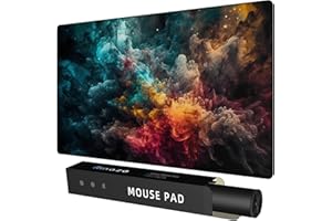 Rinaze Large Gaming Mouse Pad Desk Mat with Superior Micro-Weave Cloth, XXL Big Mousepad with Stitched Edges, Anti-Slip Desk 