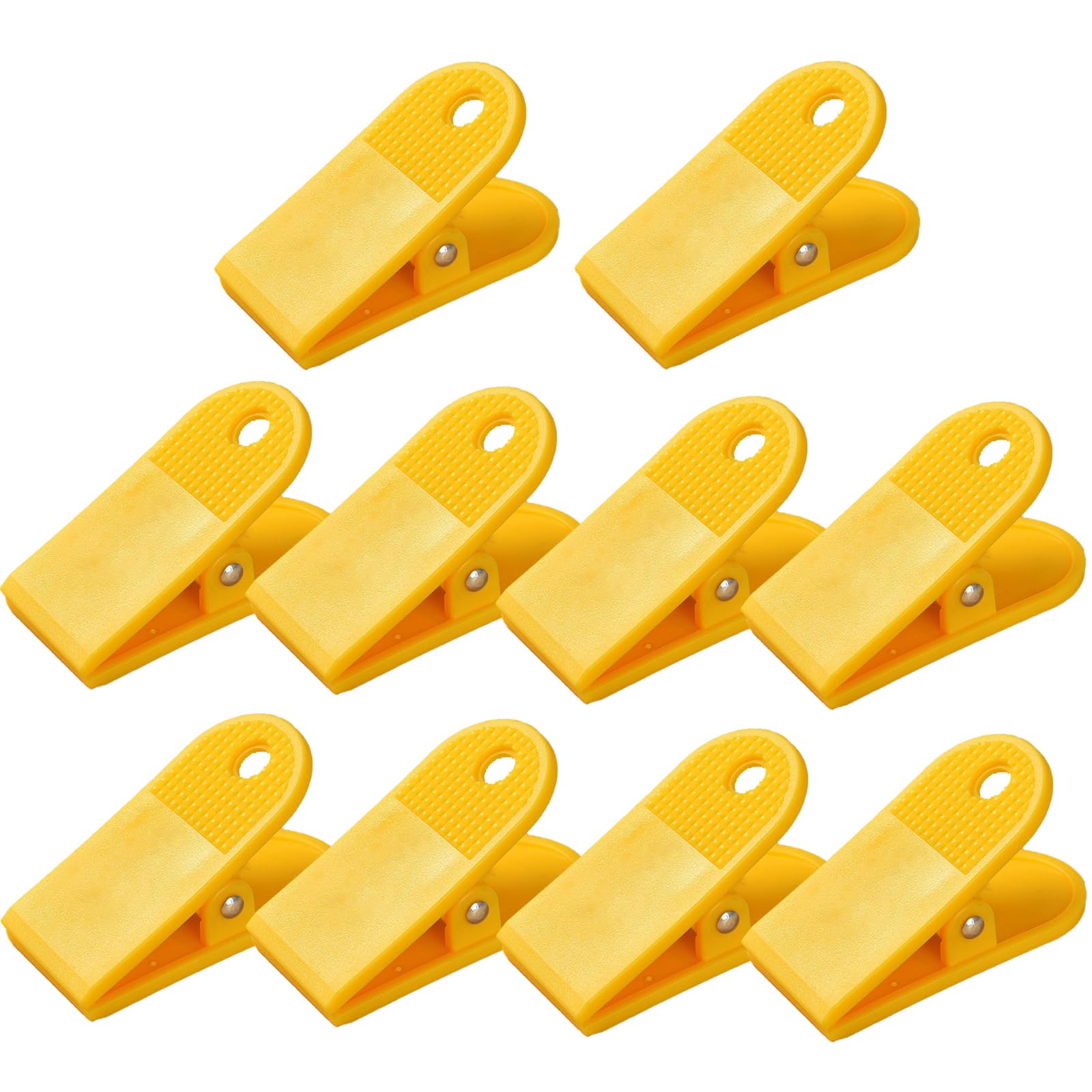 10 Pcs Bulldog Clips, 58mm Plastic Clips, Paper Binder Receipt Filing Memo Holder Clamps for Restaurants, Gyms, Locker Rooms, Office - Yellow