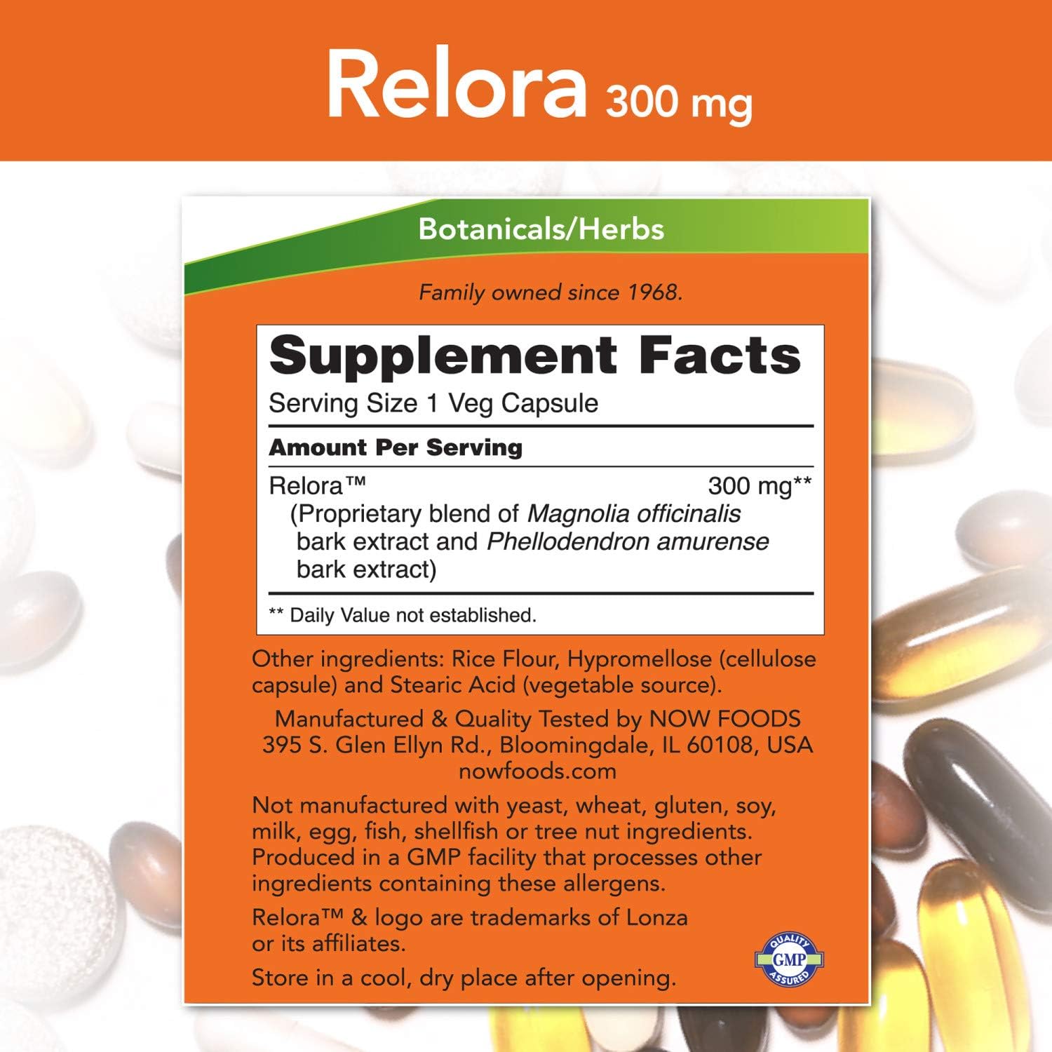NOW Supplements, Relora 300 mg (a Blend of Plant Extracts from Magnolia officinalis and Phellodendron amurense), 120 Veg Capsules: Health & Personal Care