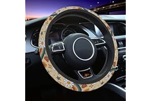 KKBHDZ Rainbow Peace and Love Steering Wheel Cover Auto Steering Wheel Protector Anti-Slip Breathable and Sweat Absorption,Rainbow Car Accessories Universal Size 14.5-15 inch