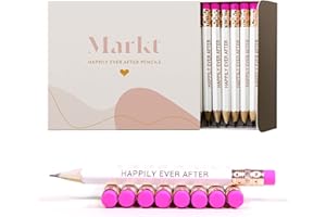 Mini Happily Ever After Cute Pencils for Wedding and Bridal Shower games, favors, Bachelorette Party Supplies or Gifts for Gu