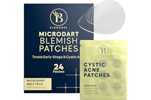BLOOMORA Microdart Acne Patch, Zit Patches for Cystic Acne Overnight Care, Cystic Acne Coverage, Pimple Patches Microdart Technology - Salicylic & Hyaluronic Acid (24 Count)