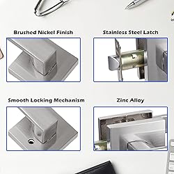 NEWBANG Hall/Closet Lever Handle Lock Satin Nickel