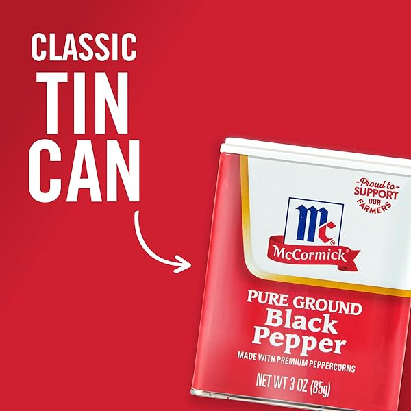 MCCORMICK PURE GROUND BLACK PEPPER, 3 OZ