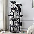 MSmask Cat Tree 76 inches, Tall Cat Tower with 3 Types of Hammocks, Multi-Level Cat Activity Center for Indoor Cats with 2 Cat Condo, 2 Perches, Scratching Posts, Climbing Tree