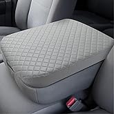 ISSYAUTO Center Console Cover Compatible with 2002-2012 Ram 1500 2500 3500 Jump Seat Console, Leather Armrest lid Cover Arm Rest Covering for Car, Durable Middle Console Cover, Gray