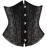 SHAPERX Women's Waist Training Corsets Underbust Heavy Duty 26 Steel Boned Hourglass Silhouette Body Shaper