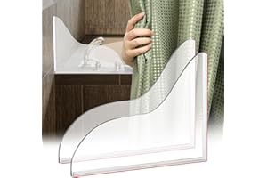 TheBlackSpot Shower Splash Guard for Bathtub, Bathroom Shower Corner Water Guards to Keep Water in for Bath Tub, Waterproof Self-Adhesive Upgrade 9.25 x 11.25 inches - 2 Pack
