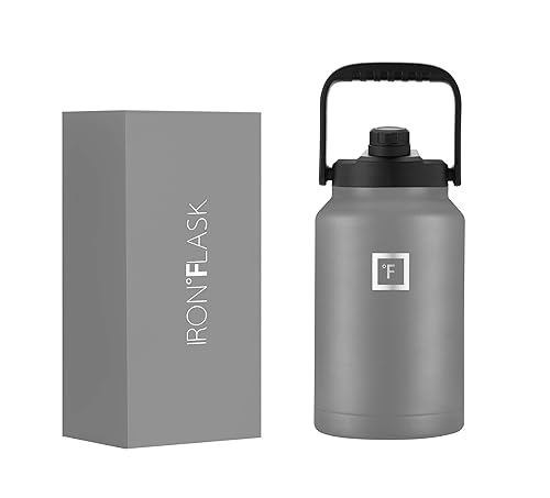IRON °FLASK Sports Water Bottle 128 Oz/One Gallon,1 Lid, Vacuum Insulated  Stainless Steel, Hot Cold, Double Walled, Thermo Mug, Metal Canteen Jug