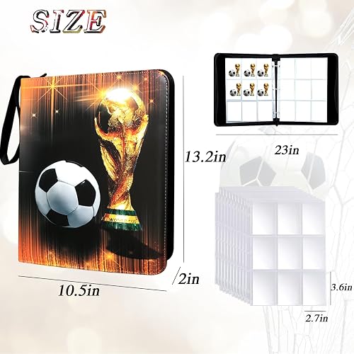 soccer card binder Amazon.com: LAISU with 50 Removable Sleeves for 400 Cards, 4 Pocket Card Collection Binder, Sports Trading Card Holder with Zipper and Carrying Handle, Waterproof 3-Ring Card Album Folder : Office Products La Liga Custom Football Card Binder for