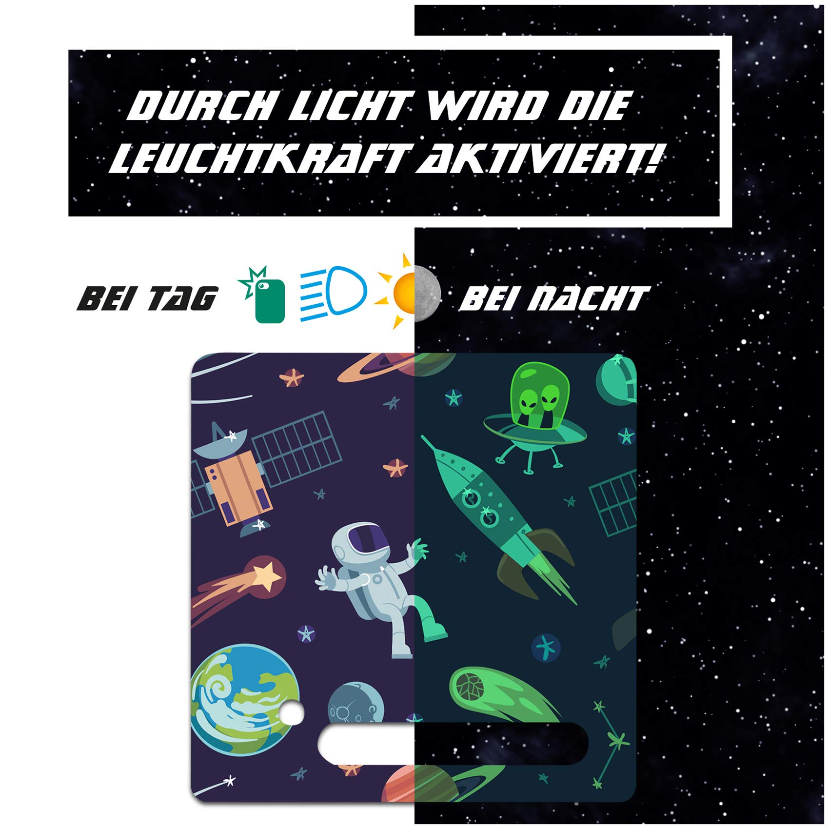 yabaduu Protective Film Cover for Toniebox Perfect Fit Self-Adhesive Child-Friendly Film Accessories for Children Toys (Y031-45 Space, Glow-in-the-