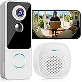 Doorbell Camera Wireless, 2K HD Head-to-Toe Video, no subscription,Two-Way Talk, Smart Home Video Doorbell with Chime,Battery