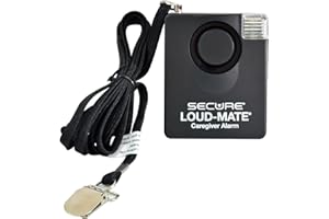 SECURE SAFETY SOLUTIONS Secure Loud-Mate Pull Cord Clip Alarm Monitor - 120 dB Caregiver Alert for Wheelchair, Chair & Bed Monitoring - Fall Prevention for Elderly Dementia Patients Seniors - Battery Included