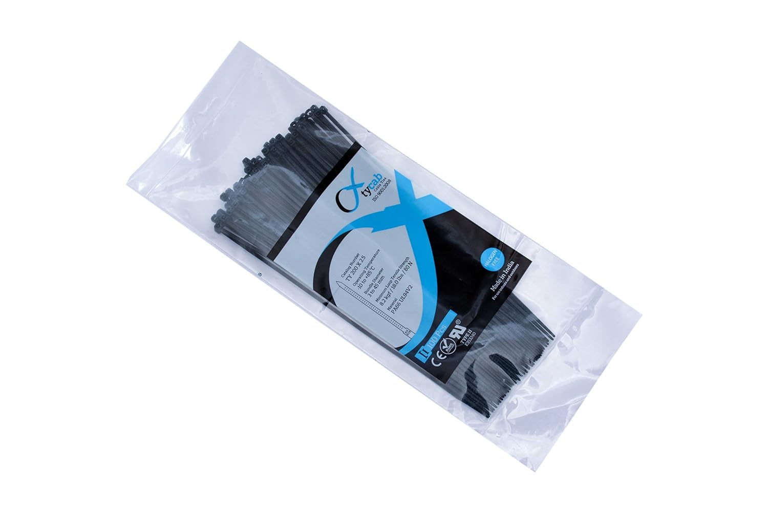 Tycab Nylon Cable Ties 200 mm, 8 Inch, Pack of 100, Black Amazon.in