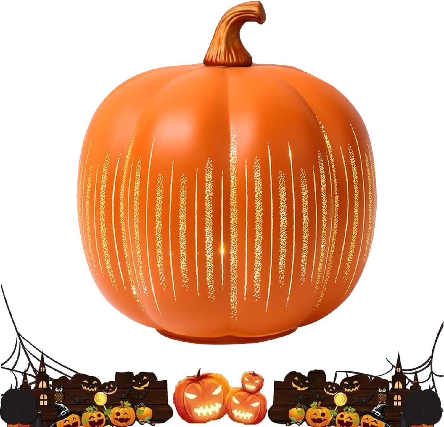 Photo 1 of Starry Night LED Pumpkin Lights, Starry Night Pumpkins, Timer Lighted Sparkling Starry Night Glass Pumpkins, Illuminated Decorations for Home Bedroom Bathroom Hallway