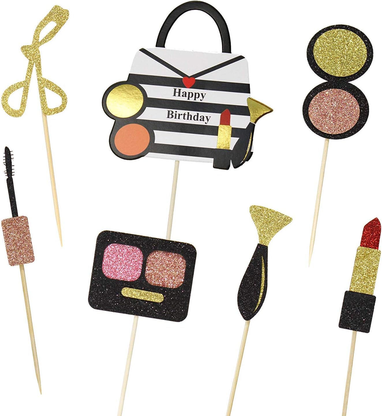 Unimall 21 Pieces Maquillage Cupcake Toppers Briller Bachelorette Party Gateau Toppers Pour Douche Nuptiale Anniversaire Mariage Fete Gateaux Decorations Fournitures Figurines Pour Gateaux Ustensiles A Patisserie