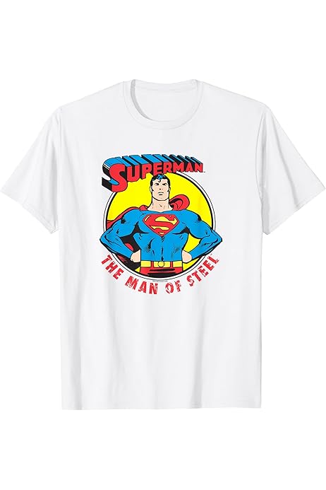 thumbnail image 2 of DC Comics Superman Man Of Steel Shield Logo Adult Navy Blue T-shirt - Superman - | TV Store Online 2 of 13
