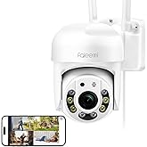 faleemi 2K WiFi Security Camera for Home with Cell Phone App Control, Color Night Vision, Ai Motion Detection, Auto Tracking, 2 Way Audio, Waterproof, Local/Cloud Storage, Compatible with Alexa