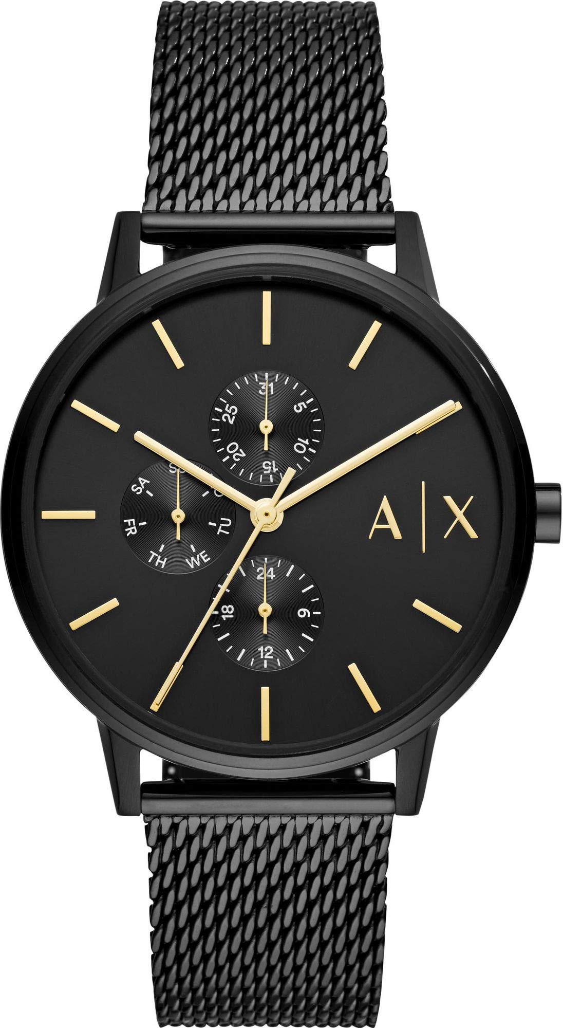 Armani Exchange Watch For Men, Chronograph Movement and 42mm Case Size with Stainless steel, Leather or Silicone strap