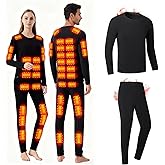 YZHFFHLF Heated Thermals Underwear Men Women: 42 Heating Zones Electric Thermal Long Johns Pants Set USB Base Layer