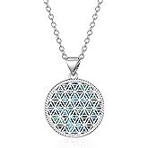 TALYKONG Flower of Life Necklace Abalone Shell Flower of Life Pendant Christmas Jewelry Gifts for Women