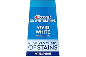 Crest 3D Whitestrips Vivid White At-home Teeth Whitening Kit, 10 Treatments, 6 Levels Whiter