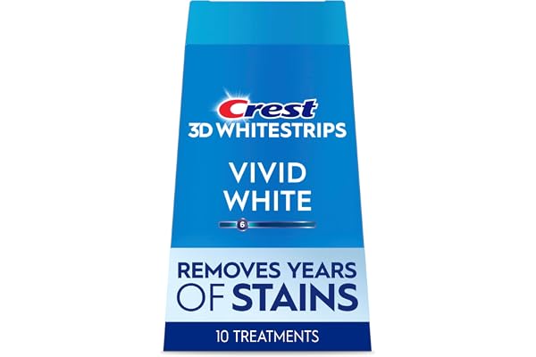 Crest 3D Whitestrips Vivid White At-home Teeth Whitening Kit, 10 Treatments, 6 Levels Whiter