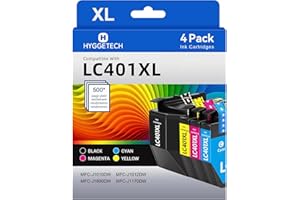 LC401XL Ink Cartridges Compatible for LC401 Ink Cartridges Brother LC401XL Ink Cartridges Work with Brother MFC-J1010DW MFC-J