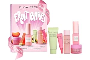 Glow Recipe Fruit Babies Skincare Kit - Gift Set with Ceramide Facial Cleanser + BHA Toner + Vitamin C Eye Cream + Hyaluronic Acid Cream + Niacinamide Dew Drops (5 Count)