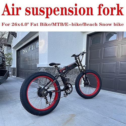 HSQMA Downhill Mountain Bike Suspension Fork 26 27.5 29 Inch DH MTB Fork Travel 140mm Air Fork Double Shoulder Straight Front Fork Manual Lockout QR 9 27.5 Mountain Bike HSQMA DH Downhill Mountain Bike Suspension Fork