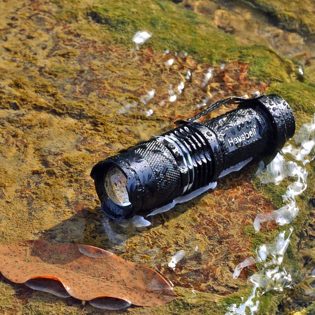 HAUSBELL Flashlights, Handheld Flashlights, 7W Mini LED Flashlights, Tactical Flashlights, Zoomable, High Lumen, Water Resistant, 3 Light Modes for Kids, Camping, Hiking (2 Pack) - Basic Handheld Flashlights - 
