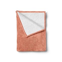 Ambesonne Peach Throw Blanket, Flower Ornate