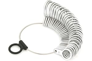 Splenor Tools Steel Finger Sizer - US Standard Size 1 to 15 - for Measuring Finger Sizes - 29 Rings Set - Jewelry Making Ring Sizer Tool