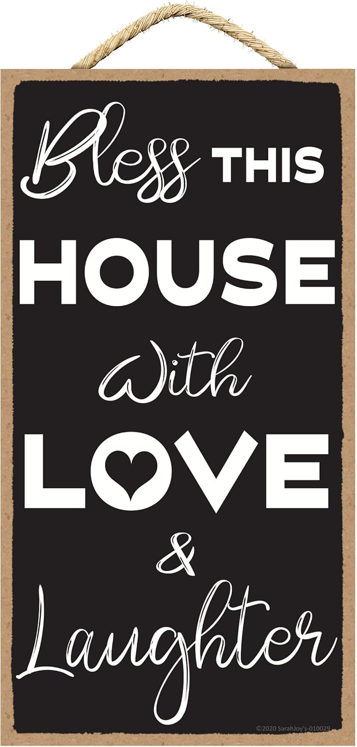 Christian Decor - Bless This Home Wall Decor Sign - Religious Wall Decor 5 x 10 inch Christian Home Decor - Bible Verses Wall Art Sign