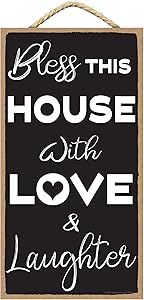 Christian Decor - Bless This Home Wall Decor Sign - Religious Wall Decor 5 x 10 inch Christian Home Decor - Bible Verses Wall Art Sign