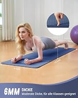 Narwhal Good Nite 6mm Yoga Mat Navy Non-Slip TPE 183x61x0.6cm with Strap view 2