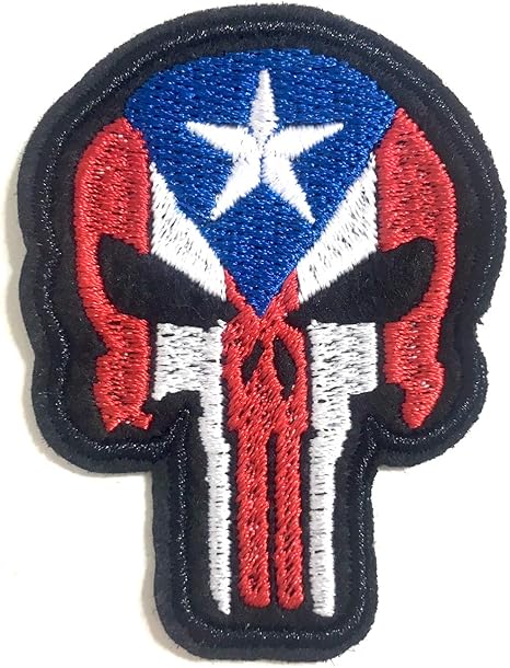 Puerto Rico Flag Skull Style Boricua Puerto Rican Skull Patch