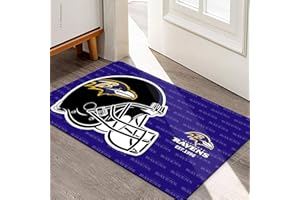 Malogtan Football Sport Fans Entrance Doormat,16 x 24 Inch Indoor and Outdoor Home Decor Rug,Black Purple Design Non-Slip Front Entryway Welcome Door Mats