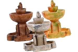 FUNOMOCYA 3pcs Miniature Fountain Prop Decorative Resin Fountain Ornament for Micro-Landscape and Garden Decoration Home Decor Fish Tank and Flower Pot Landscaping