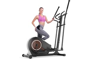 ANCHEER Elliptical Exercise Machine, Ultra-Silent Magnetic Elliptical Training Machines for Home Gym with Pulse Rate Grips, LCD Monitor, 14 Resistance Levels Max 400Lbs